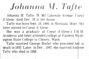 Johanna's obituary